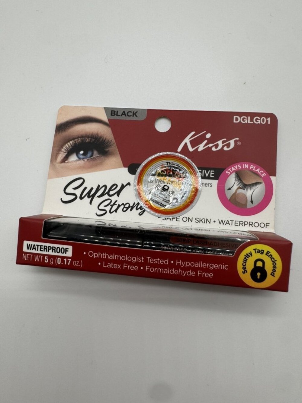 Kiss Super Strong Hold Eyelash Adhesive Waterproof Black Latex Free 0.17 oz New